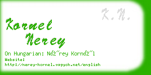 kornel nerey business card